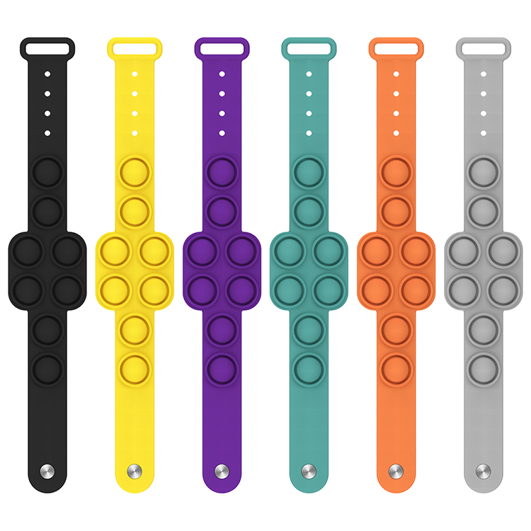 New Kids Rubber Wrist Bands Stress Relief Push Silicone Bangle Sensory Hand Finger Toy Bracelet Bubble Fidget Wristband