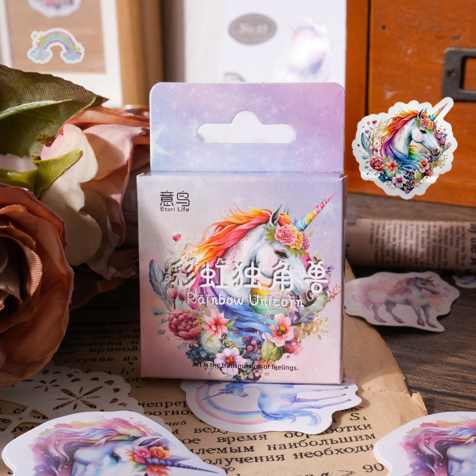 STICKERS PUNK 46 Pcs/pack Lovely Unicorn Stickers Cute Sticker Pack for Scrapbooking Diy Cards Marking Album Arts Crafts 05142