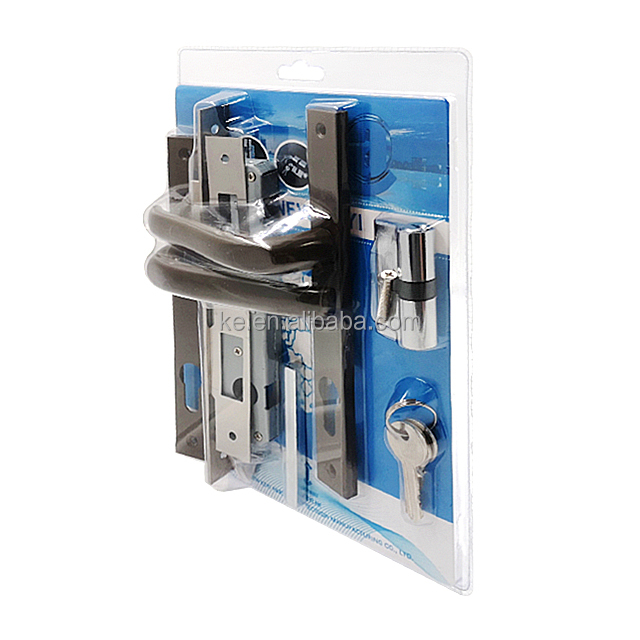 KEYI Hardware Hot Sale Aluminium Door Handle Lock Body Lock Cylinder Handle Set
