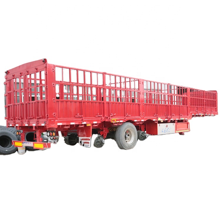 Heavy Duty 3 axles 40 ton 50 ton 60 ton stake fence Rear Dumper truck trailer for sale