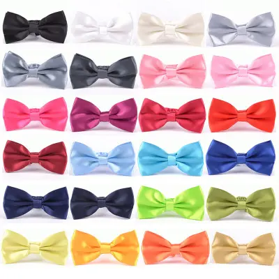 Fashion Wholesale Man British Style Solid Color Wedding Charm Polyester Orange Neck Ties Bow Tie