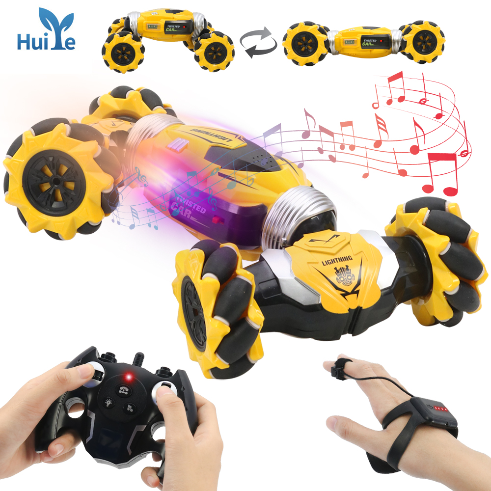 Huiye hand gesture remote control twist car double sided electric rc stunt remote control toys car 360 amazon for children