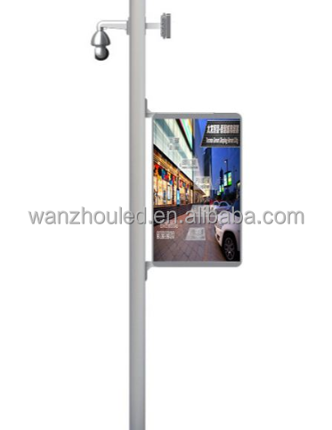 Outdoor New Multifunction Smart Street Light Pole Mast Galvanized LED Screen Display with Intelligent Cloud System Control Panel