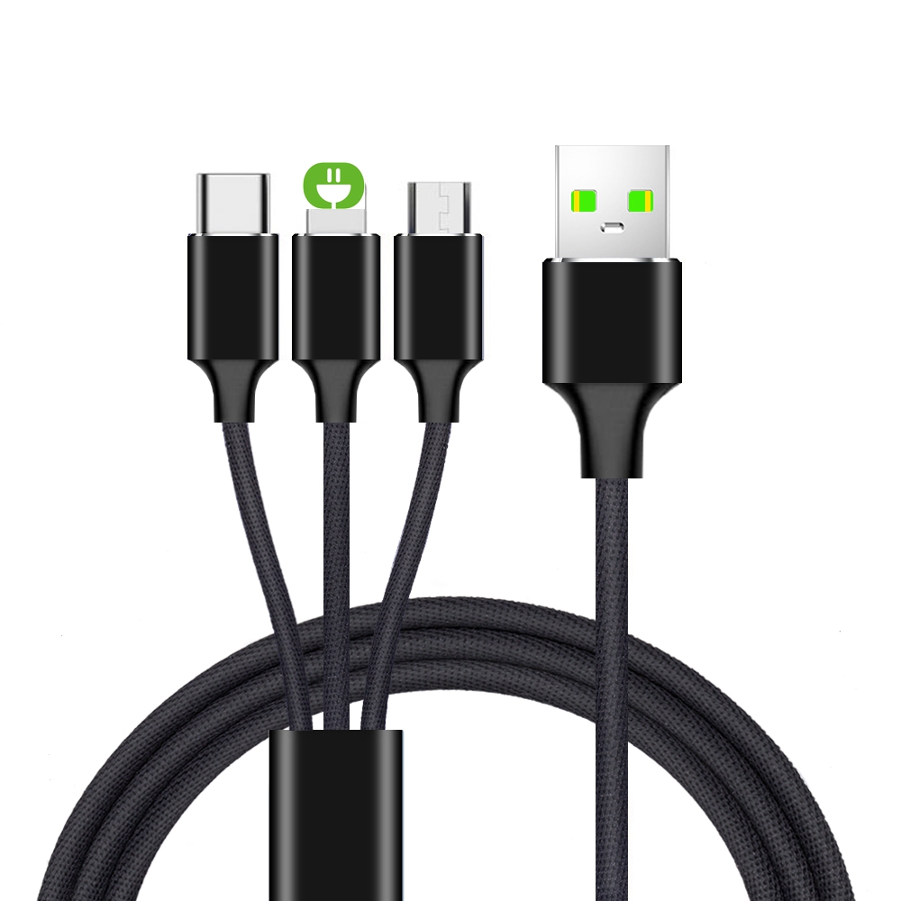 3 в 1 USB кабель оптовая продажа USB кабель для мобильного телефона Micro USB Type C кабель зарядного устройства