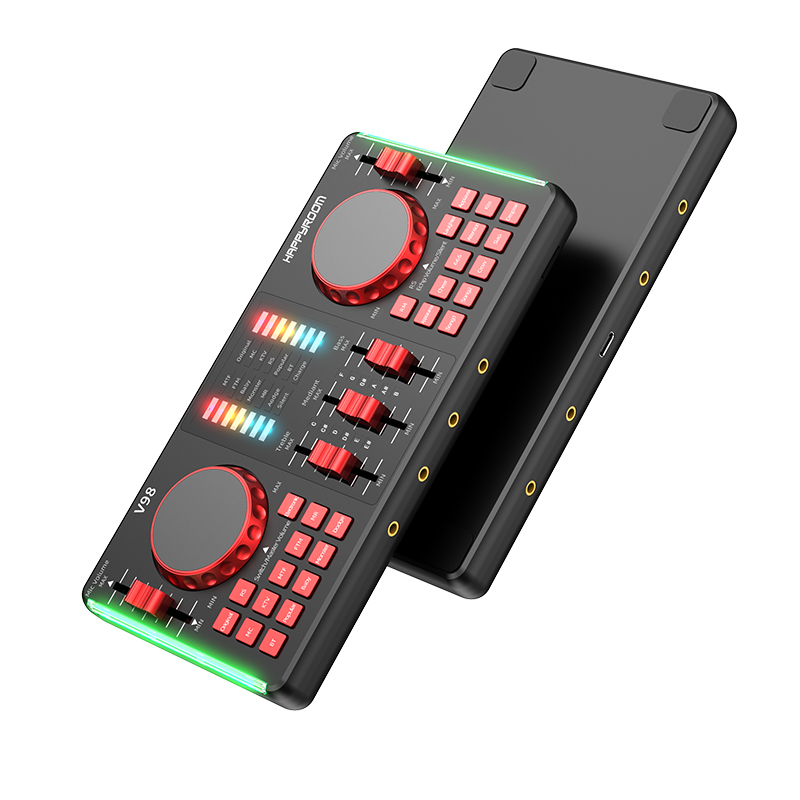 Звуковая карта Аудио Набор интерфейс внешний USB Микрофон Live Bluetooth функция Preamps Миксер для компьютера ПК ноутбука