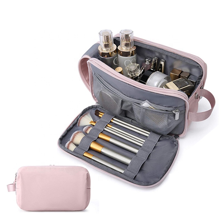 Large Vegan Leather Makeup Bag Zipper Pouch Travel Cosmetic Organizer for Women and Girls