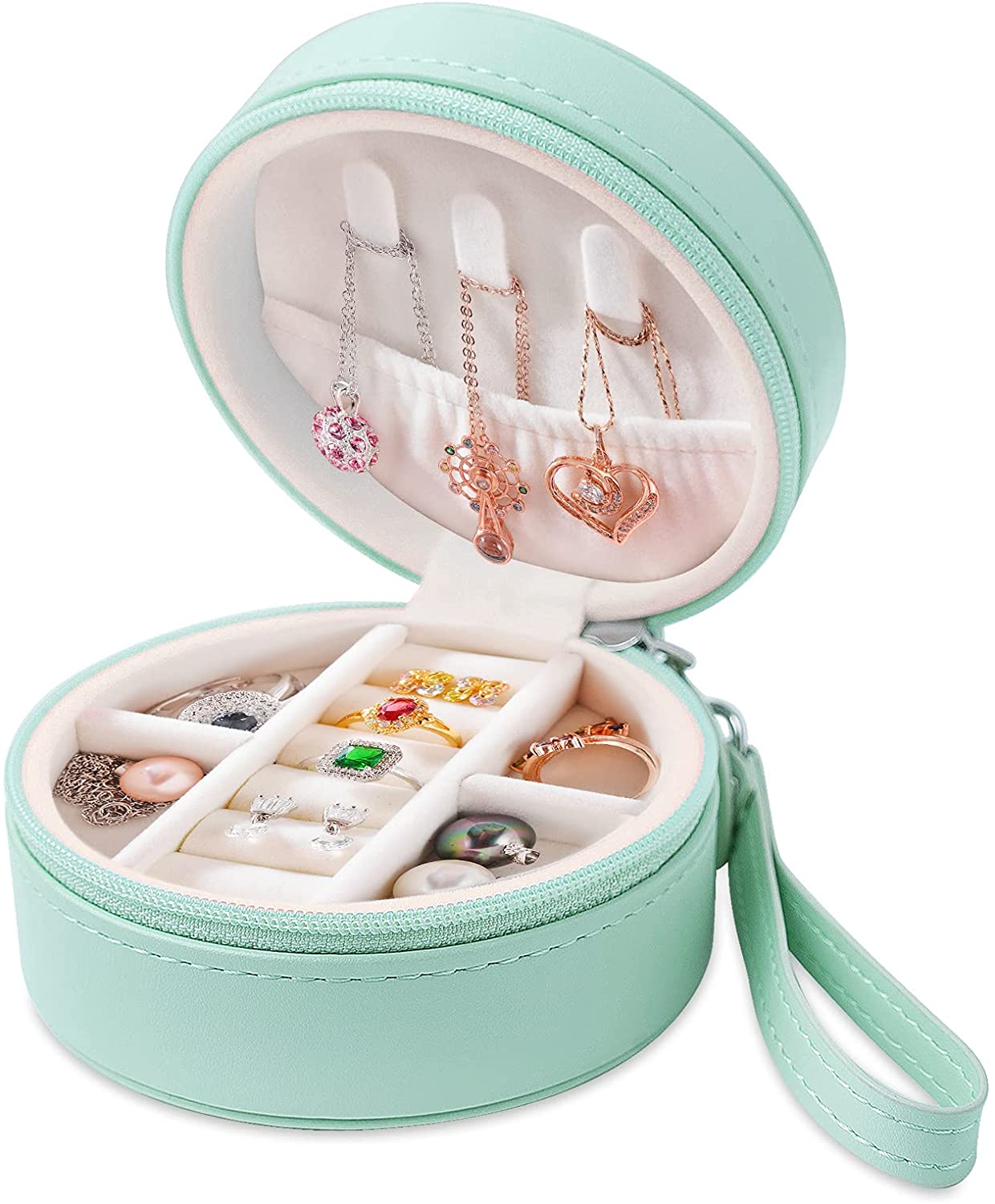 Custom Women Portable Leather Waterproof Mini Gift Case Travel Jewelry Box Organizer Storage
