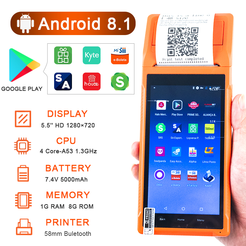 Терминал портативный Pos Android терминал мобильный Pda с принтером сканирование Pda Android принтер