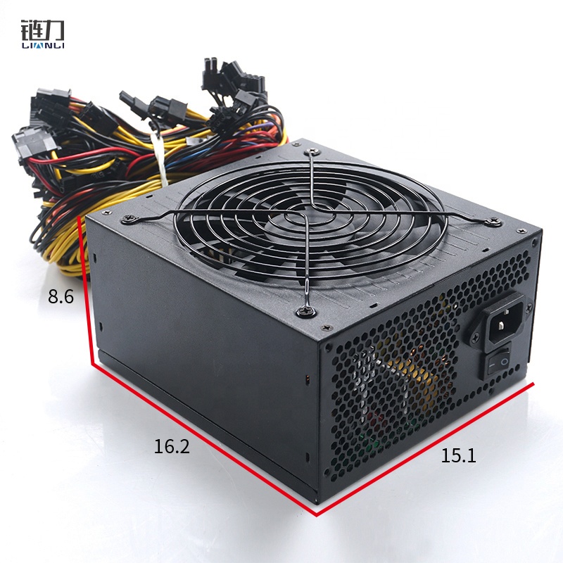 Блок питания ATX, 12 см, 1600 Вт, не модуль, Прямая поставка с завода