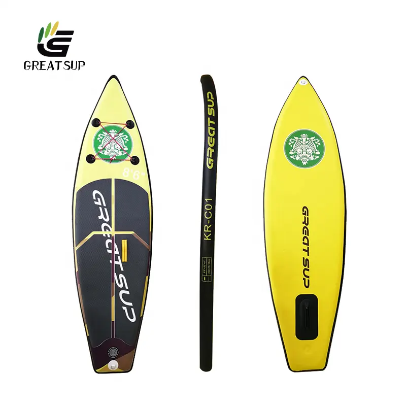 YELLOW inflatable stand up paddle board with surfboard water sports suitable for kid sup