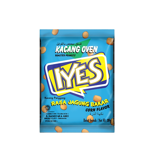 Жареная закуска Iyes высшего качества с арахисовым покрытием, 28 г, вкус кукурузы