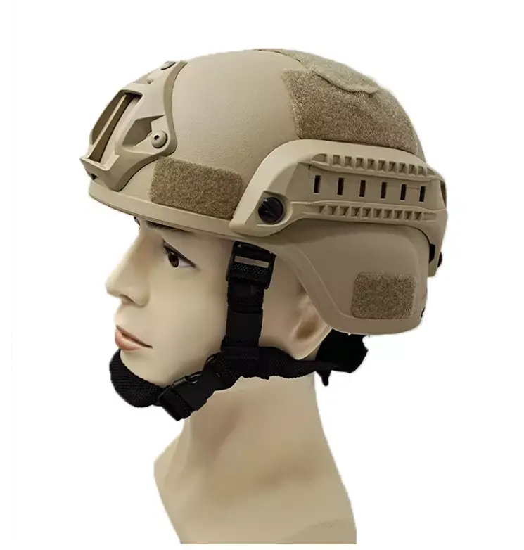 Outdoor Helmet ABS Plastic Adjustable Tactical Helmet with Ear Protection Front NVG Mount and Side Rail