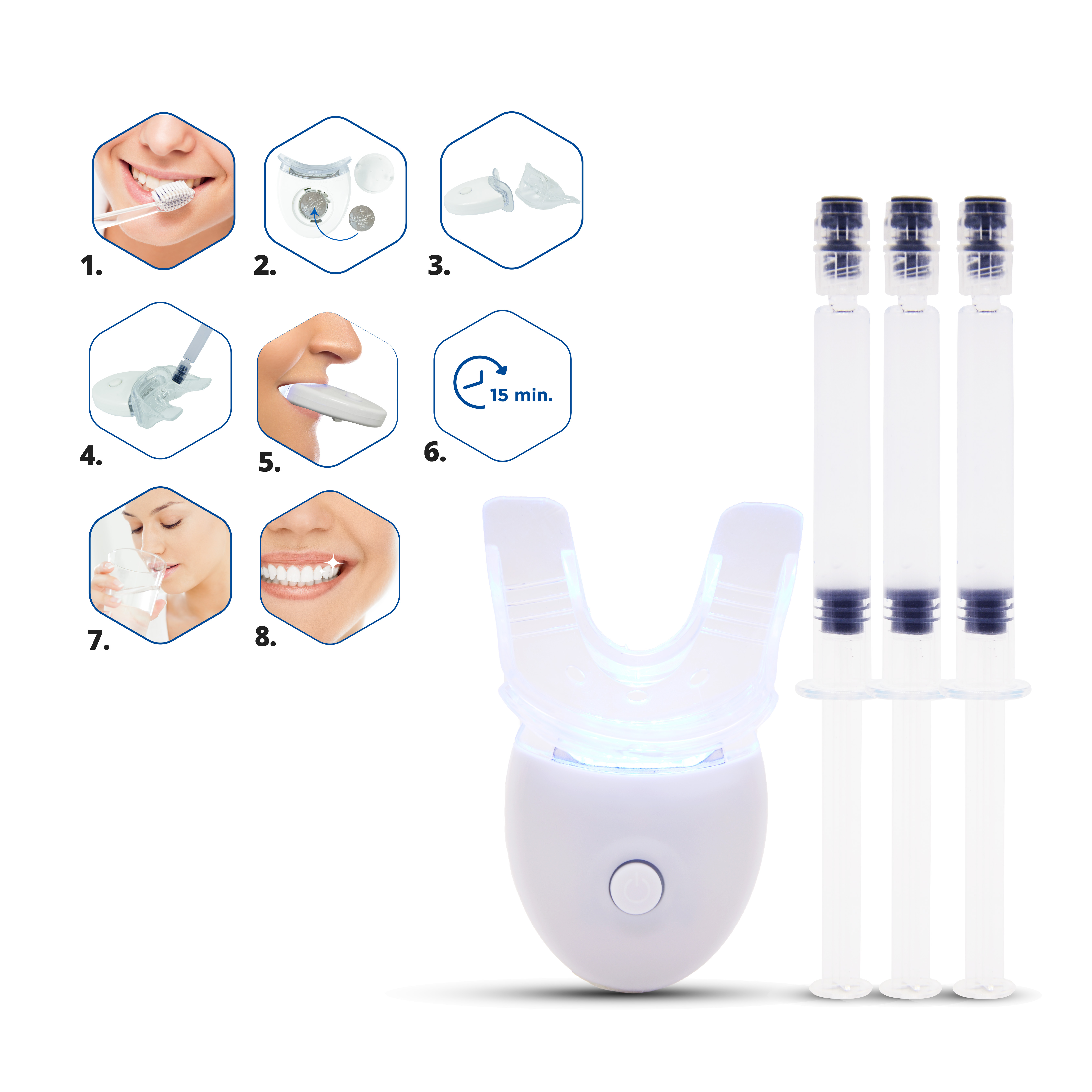 Hot sale teeth whitening 3D LED light Bleaching Teeth Whitening Kit with gel oem