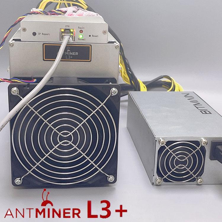 Used Stock L3 L3+ 504Mh/s Blockchain Miner Litecoin ASIC Antminer L7 9500mh/s Mining Bitmain Antminer L3+ With Power Supply