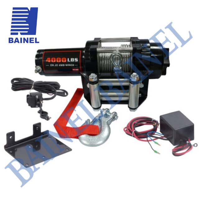 4000 фунтов 12 V/24 V электрическая лебедка с жильный кабель водостойкий пульт дистанционного управления ATV/UTV подходит