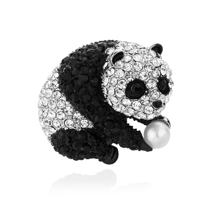 Chinese Full Diamond Panda Fashion Brooch For Ladies And Men Brooches Rhinestone