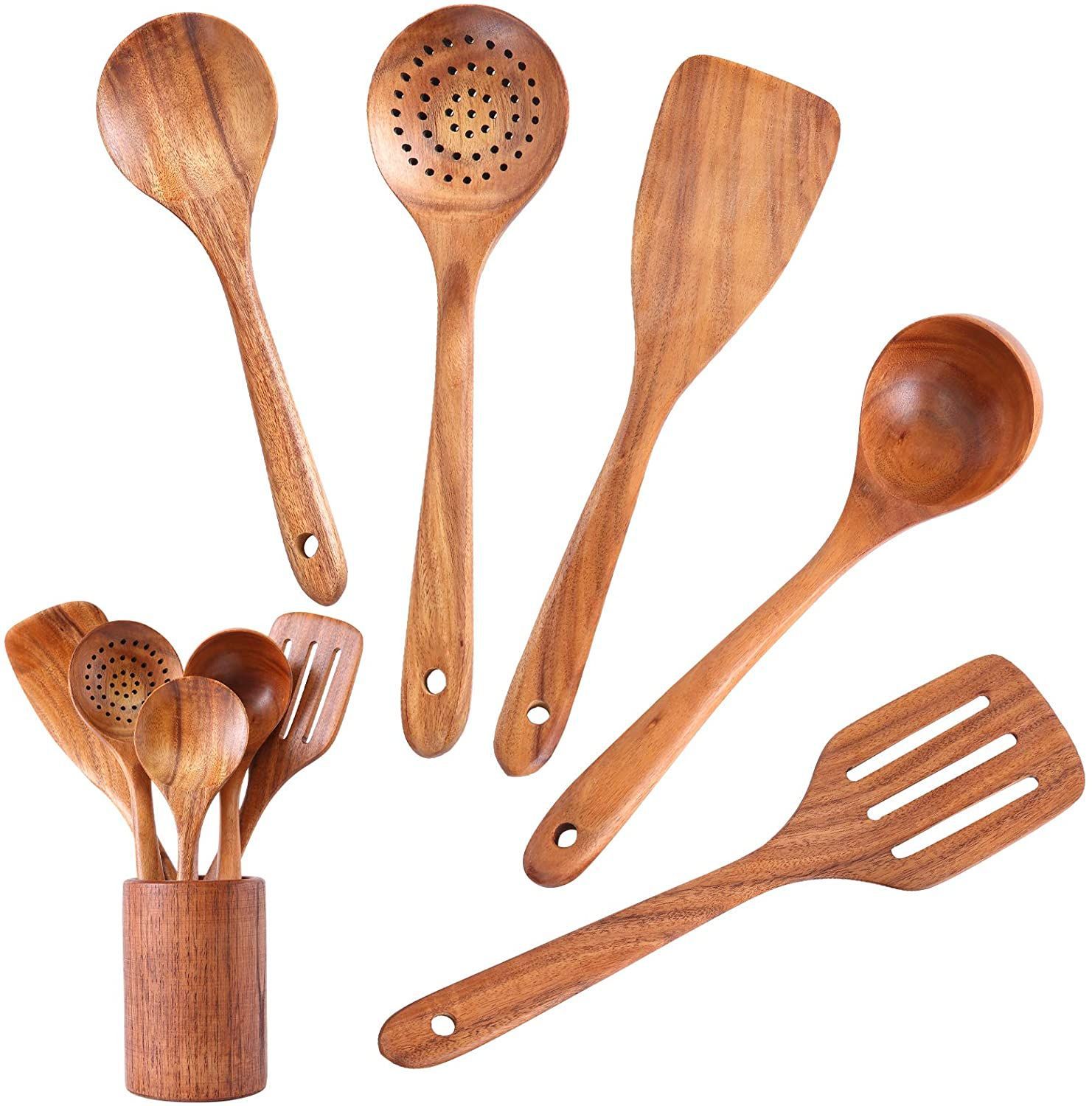Kitchen Utensils Set Wooden Cooking Utensil Set Non-stick Pan Kitchen Tool Wooden Cooking Spoons and Spatulas Spoons for cooking