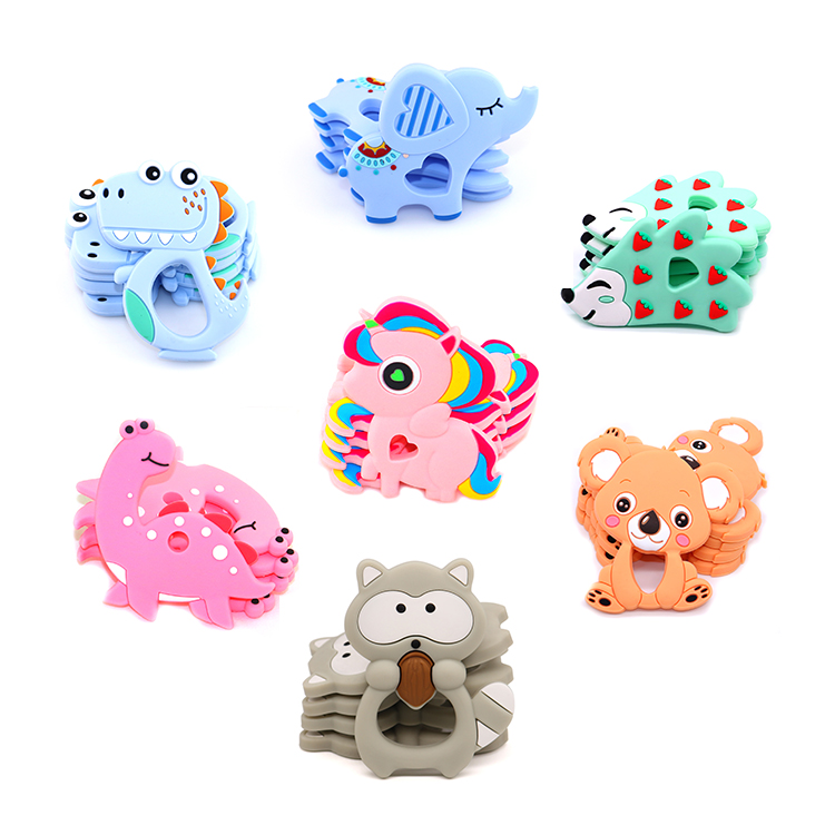 Wholesale 2021 Amazon Hot Selling Infant Baby Molar Rod Customized Food Grade Elephant Animal Silicone Baby Teether