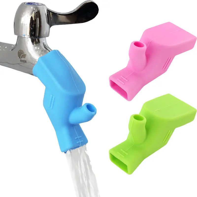 Flexible bathtub tap faucets extender hand washing water guiding gutter silicone faucet extender for kid
