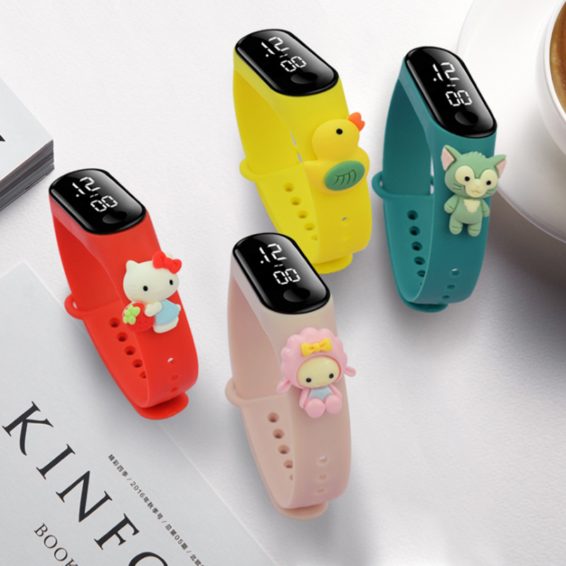 Child Watch 2021 Animals Led Watch Spiderman Stitch Bracelet kidz Children Touchscreen new Cartoon Doll Kids Watch