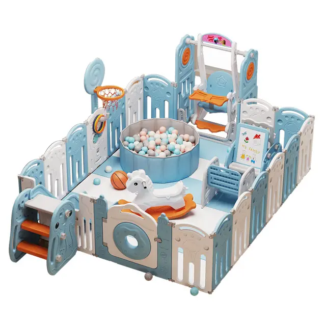 Candy Cartoon Play Yard Plastic Sweet Style Foldable Playpen Baby Care Fence In Door Out Door