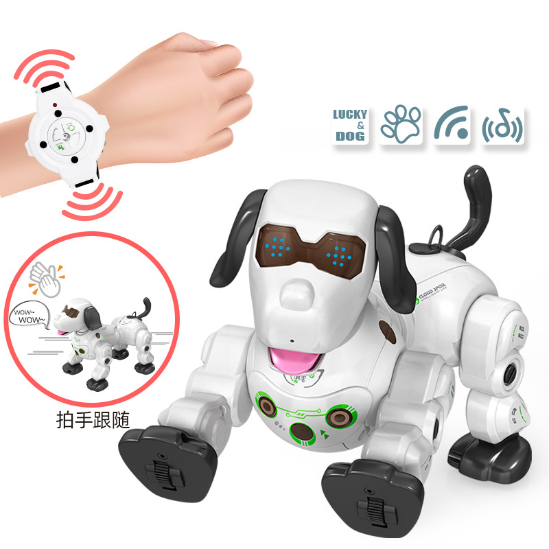 Electronic pet smart follow me Tail Spray Smart RC Toys watch Remote Control puppy Robot dog for Kids