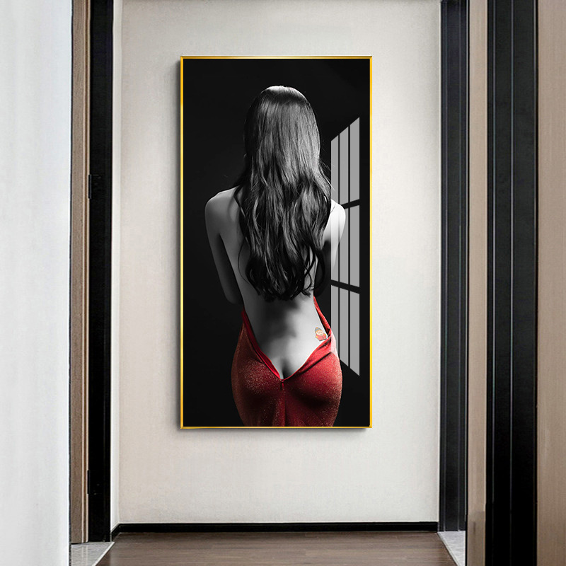 Wholesale Custom 3d Portrait Wall Decorative Paintings Golden Aluminum Frame Crystal Porcelain Painting