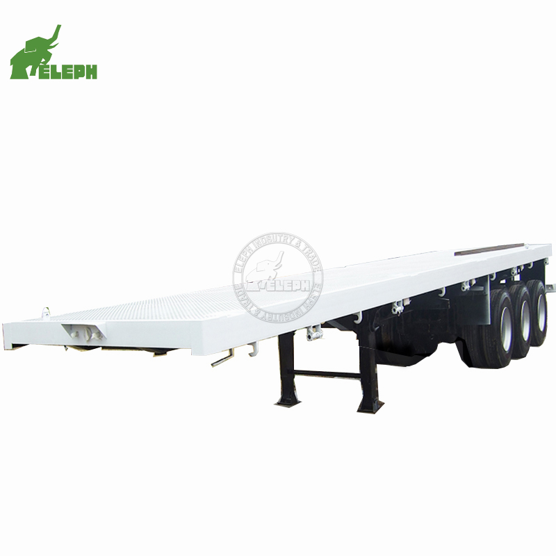 2 Axle 3 Axle 40Ft Container Chassis/ Flat Bed Flatbed Trailer High Bed Semi-Trailer Truck