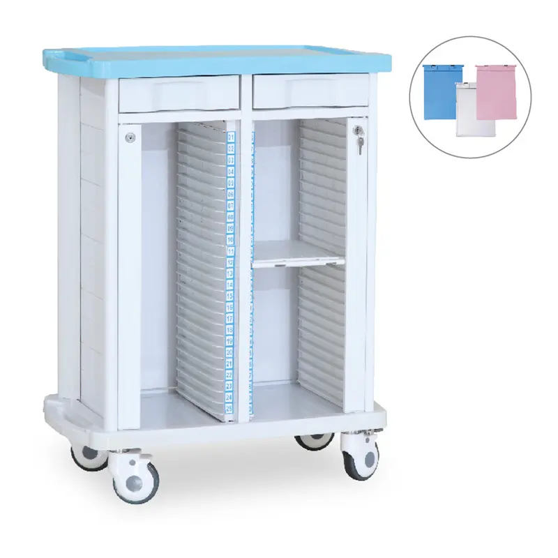 YFS-010 Double Sides Hospital Clinic Patient Clip trolley