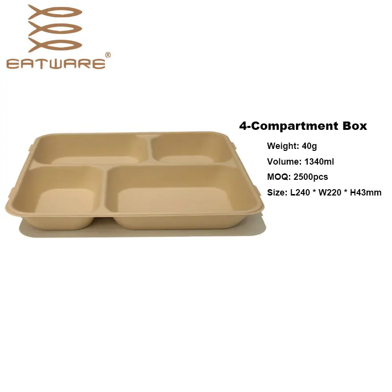 700ml Wholesale Box 100% Compostable Biodegradable Take Out Containers