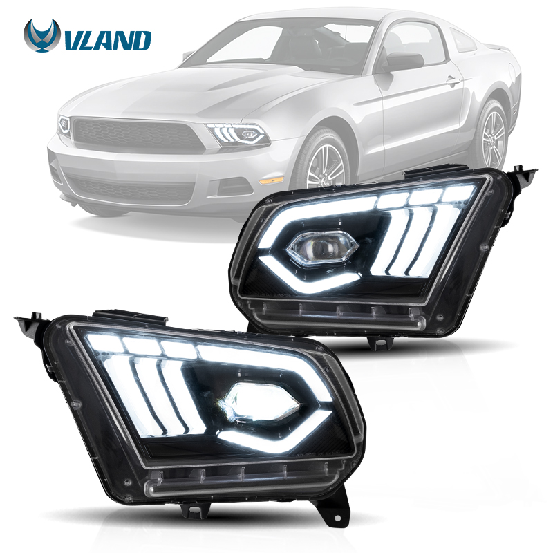 VLAND завод полный светодиодный проектор фары передние лампы авто лампы для Ford Mustang фары 2010-2014
