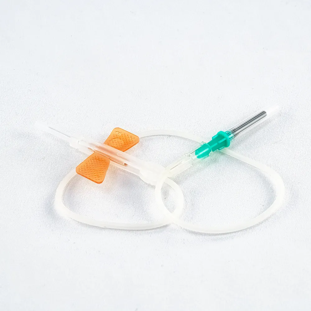 CE ISO double wing butterfly type safety blood collection needle Medical safety butterfly needle for blood collection