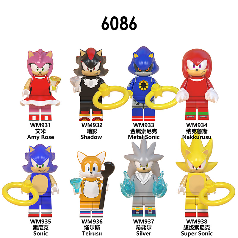 WM6086 Новинка Sonic Минни Микки Роза тень мини Экшн-фигурка строительные блоки фигурки подарок для детей игрушки