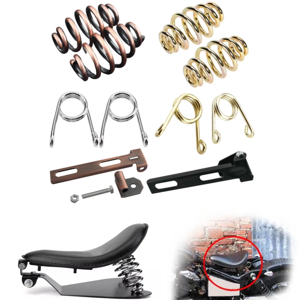 Motorcycle Solo Seat Mount Kit Seat Springs Clip Bracket Mounting For Harley Bobber Chopper Custom Glod Chrome Bronze