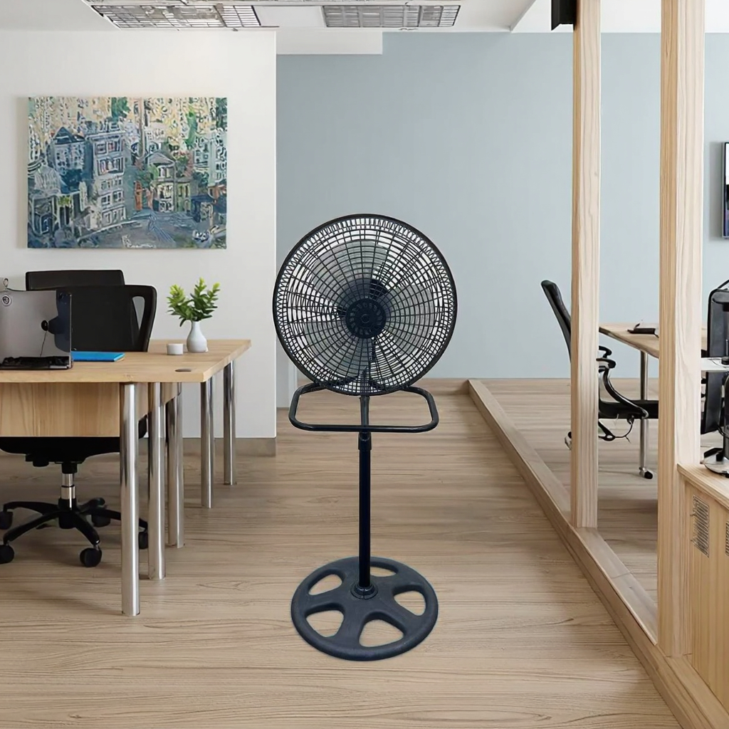 Industrial Electric Floor Standing Fan Coil Unit 360 Degree Oscillation Mechanical Control Plastic for Car Tower Pedestal Fans