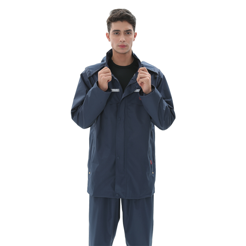 Rainfreem High quality waterproof jacket and trousers safety with Reflective strap Raincoat suit