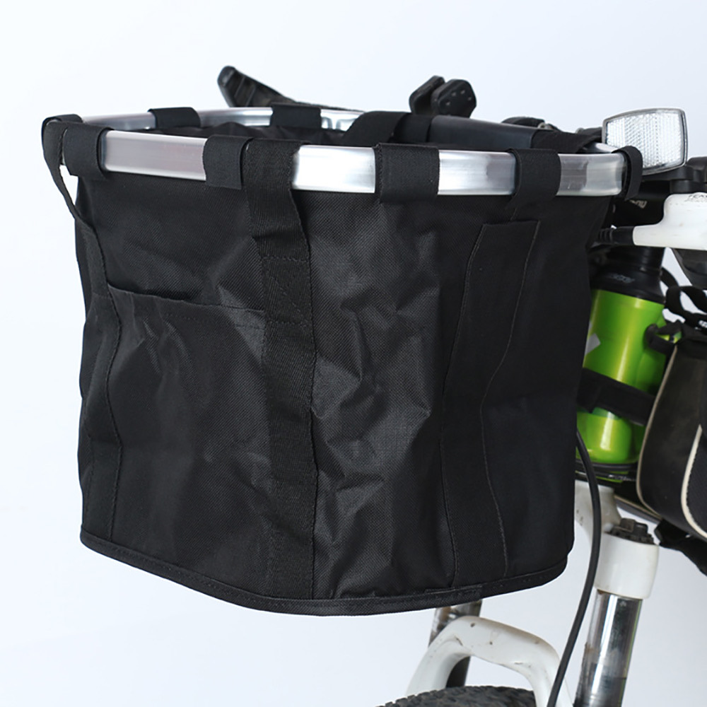 Portable folding bicycle basket with pet dog bicycle front basket with handles bicycle accessories