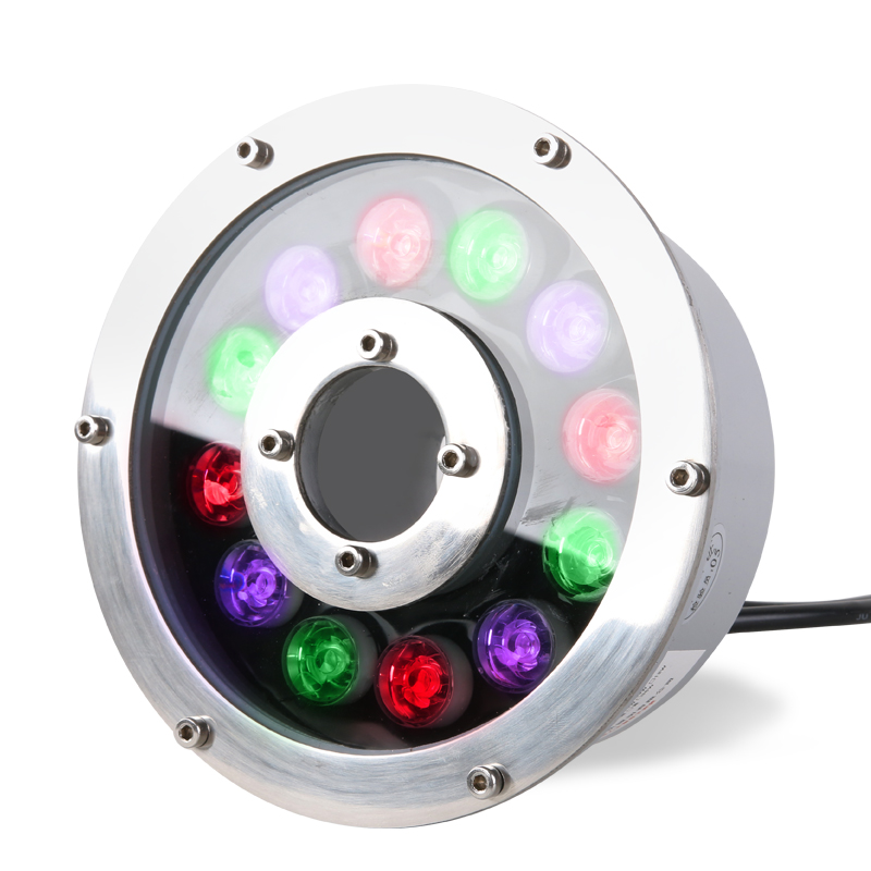 Нержавеющая сталь 304, водонепроницаемость IP68, 4 провода, управление RGB, 12 Вт, светодиодные фонари в форме фонтана