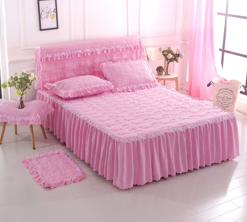 Cotton Filling Jacquard Bed Bedding Set Cover Skirt Skirts for Home