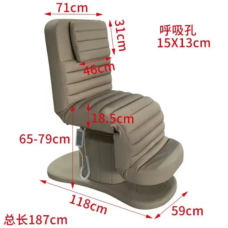 Hochey medical salon furniture electronic spa table massage bed 4 motors electric facial eyelash massage chair
