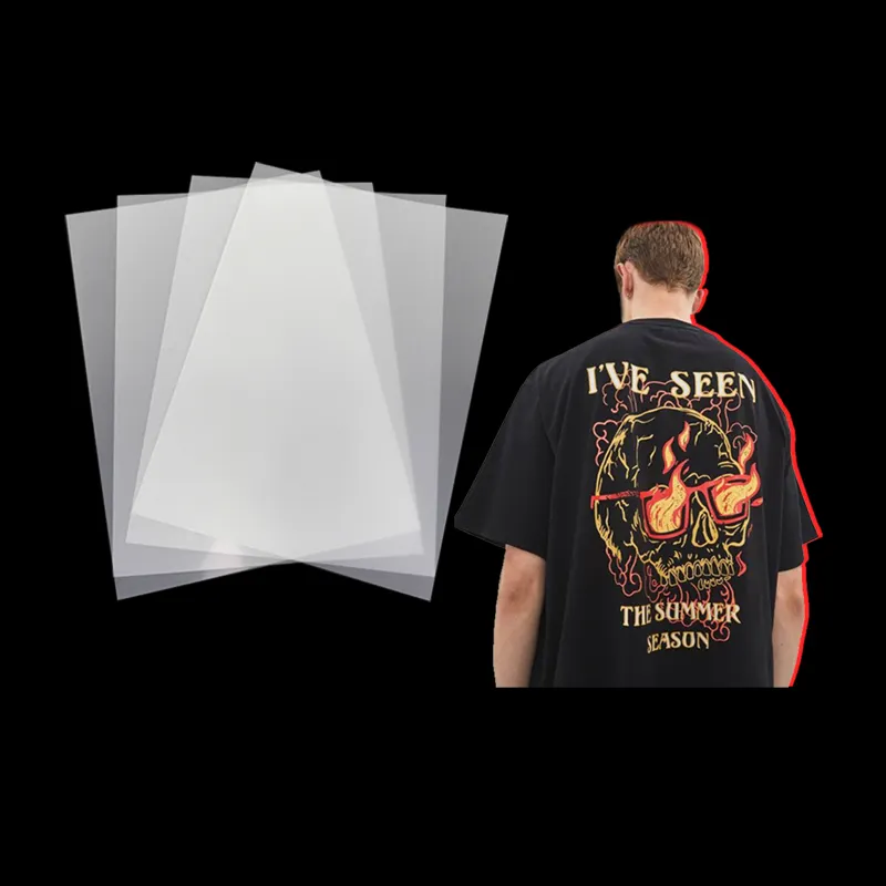 Custom size A3 A4 A3+ 30cm 33cm 40cm 42cm transparent dtf paper pet film sheet roll for digital inkjet heat transfer printing