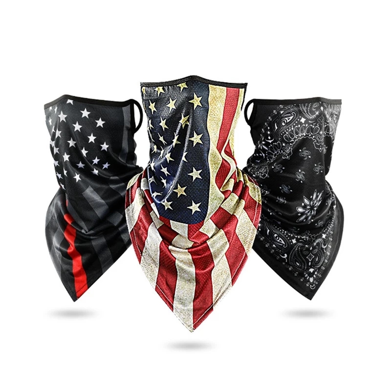 Triangle Scarf Face Cover Scarf Motorbike Bandana Biker Cycling Ear Cover Hanging Ice Silk Men Women