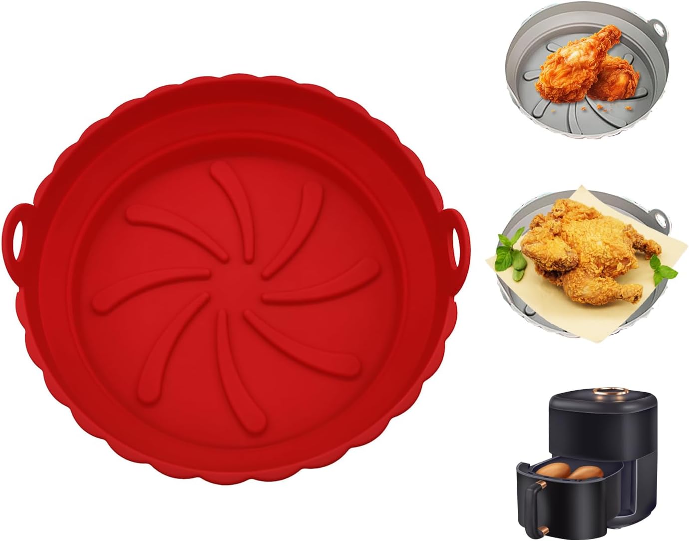 BPA Free Silicone Air Fryer Pot for Air Fryer Oven Microwave Accessories Baking Tool Essential for Home Use