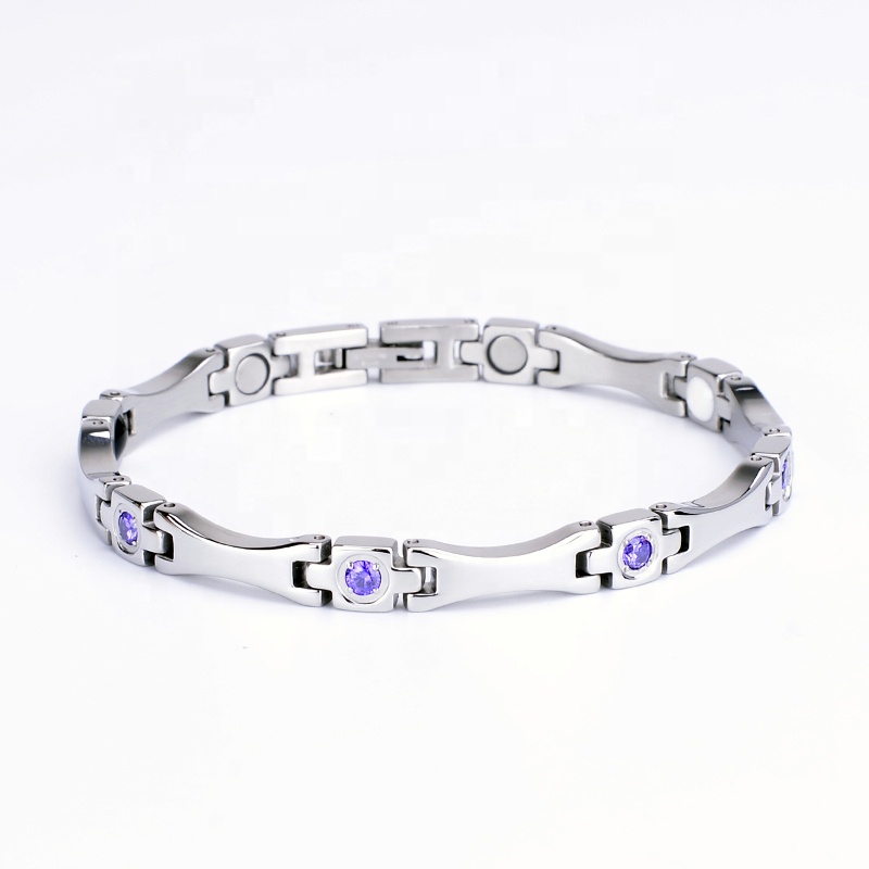 Selective Color Luxurious Gentleman Gold Stainless Steel Energy Bracelet Women