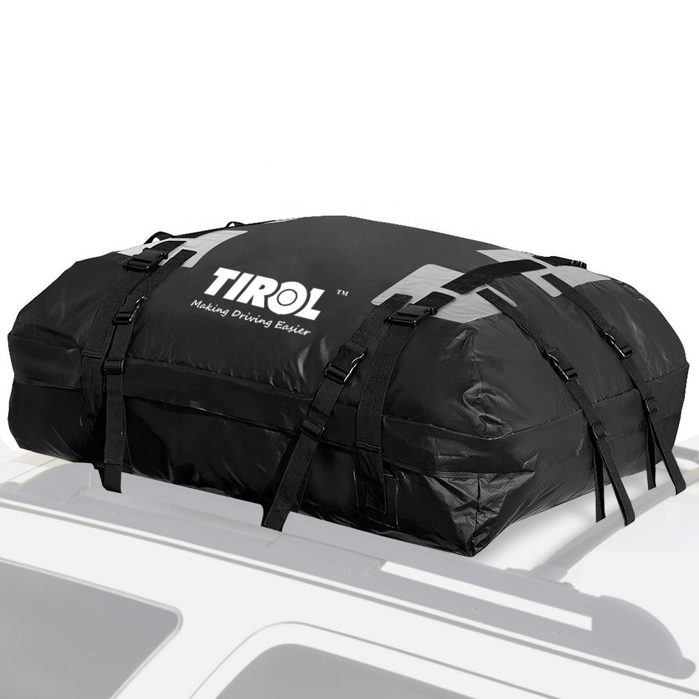 TIROL Amazon, лидер продаж, 15 кубических футов, ПВХ, водонепроницаемая черная Автомобильная переноска, багажная сумка на крышу