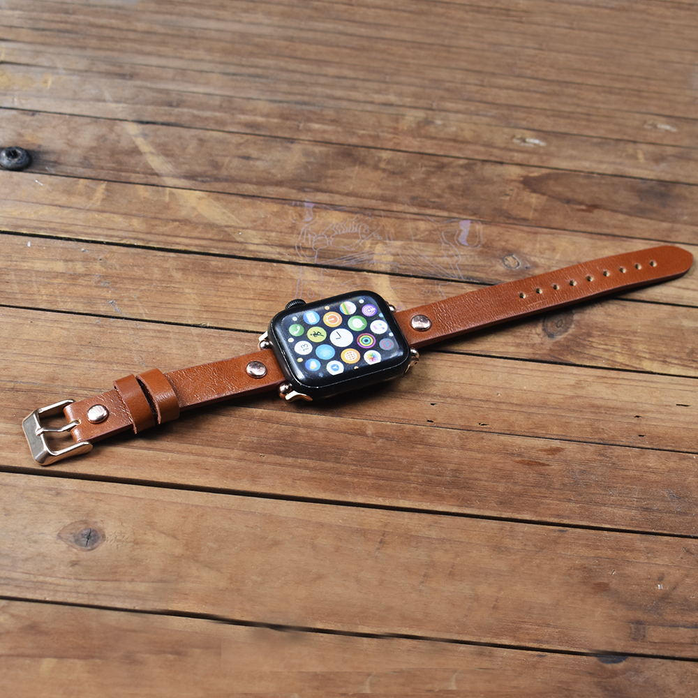 Ремешок для часов Apple Watch 38 мм, браслет из натуральной кожи в сельском стиле, коричневый, для iWatch, подарок для женщин, 40 мм 42 мм 44 мм