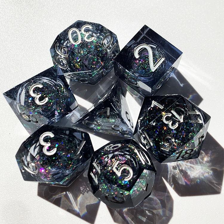 Набор игральных костей ручной работы с жидким сердечником Dnd Die Set Rolling D20 многогранные Подземелья и Драконы игральные кости