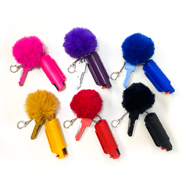 Wholesale portable woman self defense tool cute knife pepper spray set 20ml plastic shell spraying pepper spray
