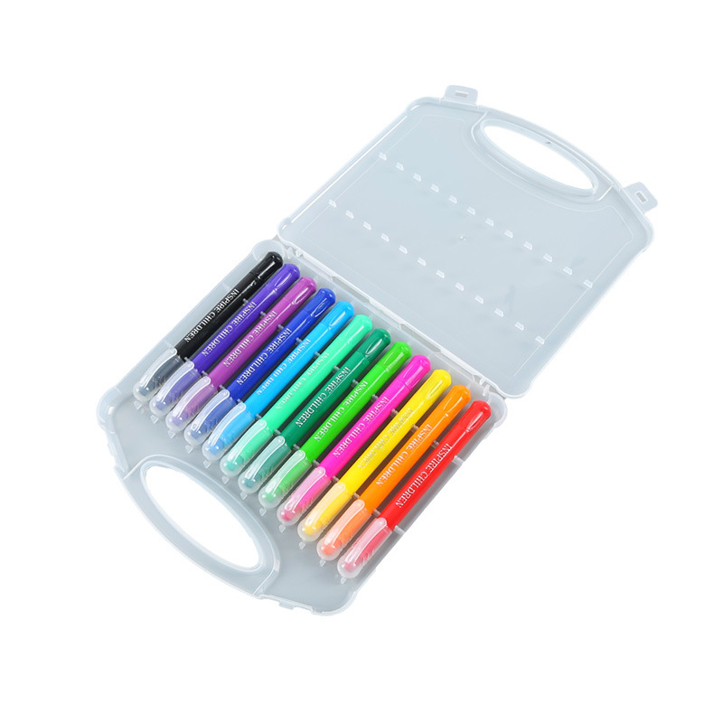 12 24 colors Kids and Student Art Drawing Color Customized Logo Packaging Silky Wax Crayon set