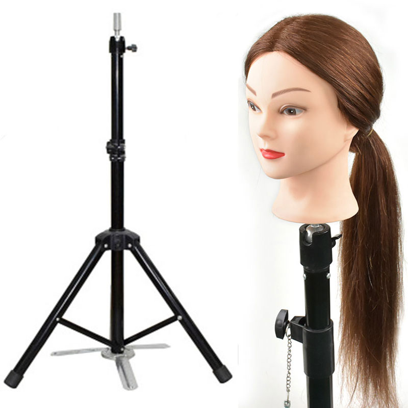 Hair Salon training head Adjustable Tripod Stand,Wig Stand Tripod, Barber Training Doll Steel Mannequin Head Holder Tripod
